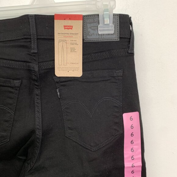 Levi's Women's 6 Jeans 314 Shaping Straight Jeans Black Size W28 x L32 - Picture 3 of 8